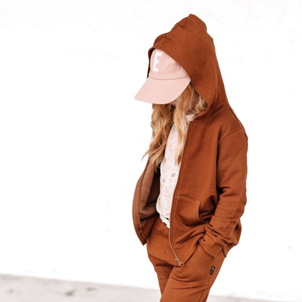 Millie + Roo Full Zip Hoodie Toddler 2T Bark Bamboo French Terry Sweatshirt